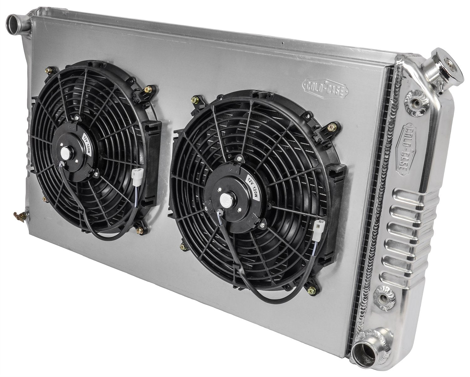 68-72 A-Body Radiator AT Dual 12in Fan Kit, Silver COLD - CASE (GMA42AK)