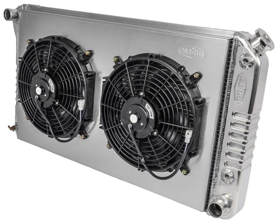 68-72 A-Body Radiator AT Dual 12in Fan Kit, Silver COLD - CASE (GMA42AK)