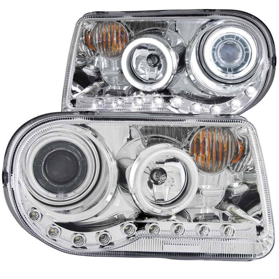 Chrysler 300 G2 Anzo USA 121250 Projector Halo Chrome Clear Amber Headlight Assembly - (Sold in Pairs)