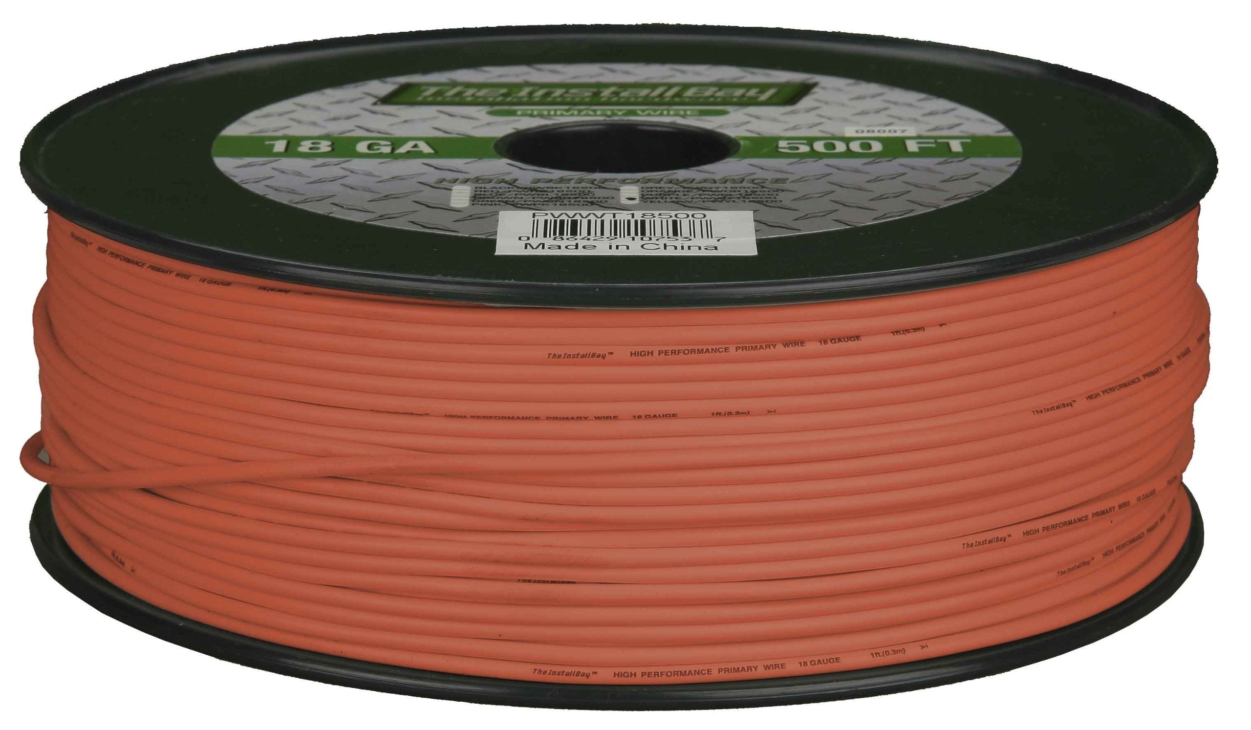 Install Bay 16 Gauge PWOR16500 Primary Wire - Orange (500 Feet)
