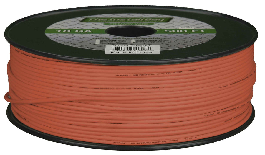 Install Bay 16 Gauge PWOR16500 Primary Wire - Orange (500 Feet)