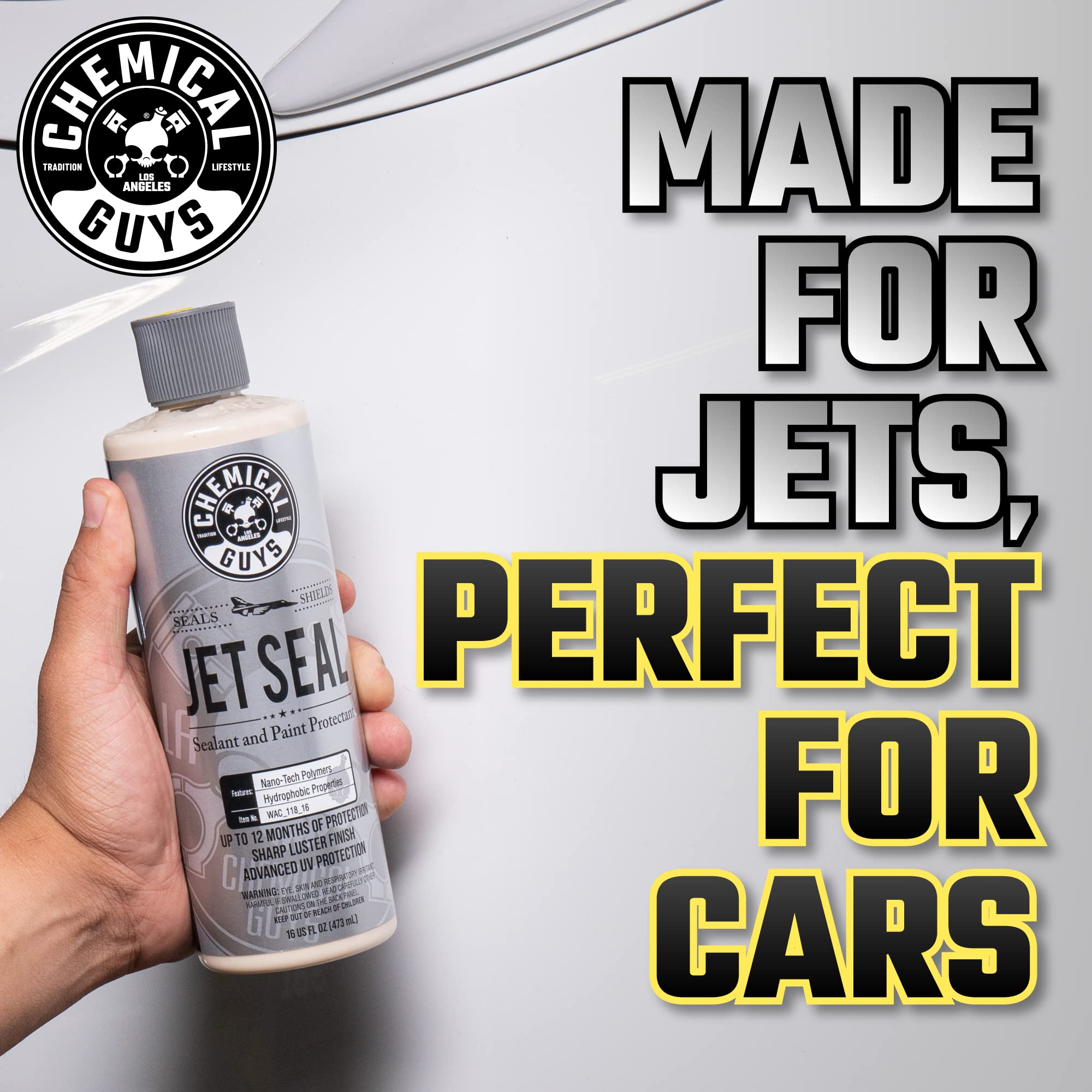 Chemical Guys JetSeal Paint Protectant & Anti-Corrosion Sealant - Advanced Car Sealant for Trucks, Motorcycles, SUVs & RVs, Provides Durable Protection & High Gloss Finish, 16 oz
