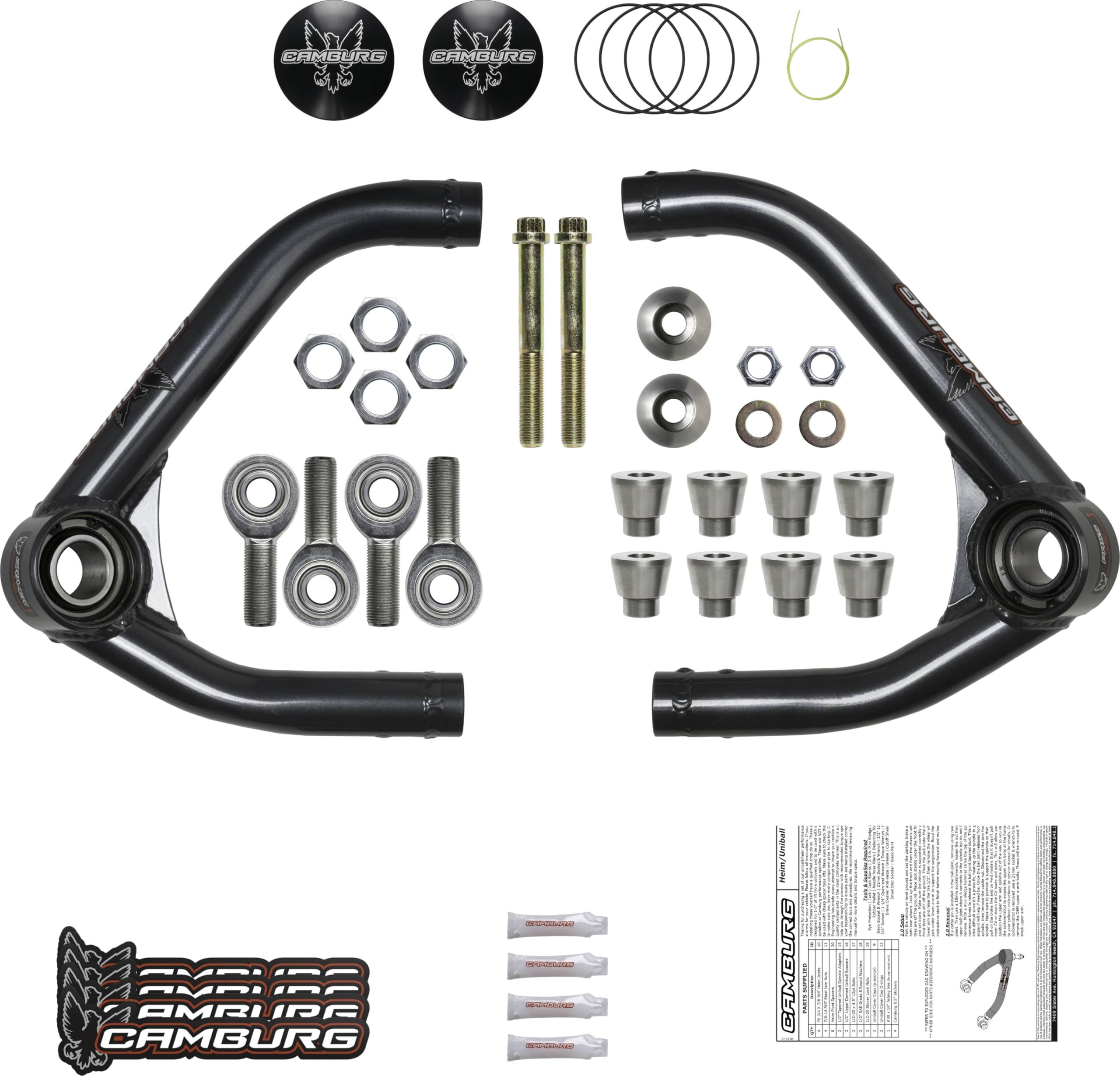 Camburg Front Suspension Upper Control Arm Kit CAM-210096: Compatible with 2017-2022 Chevrolet Colorado ZR2