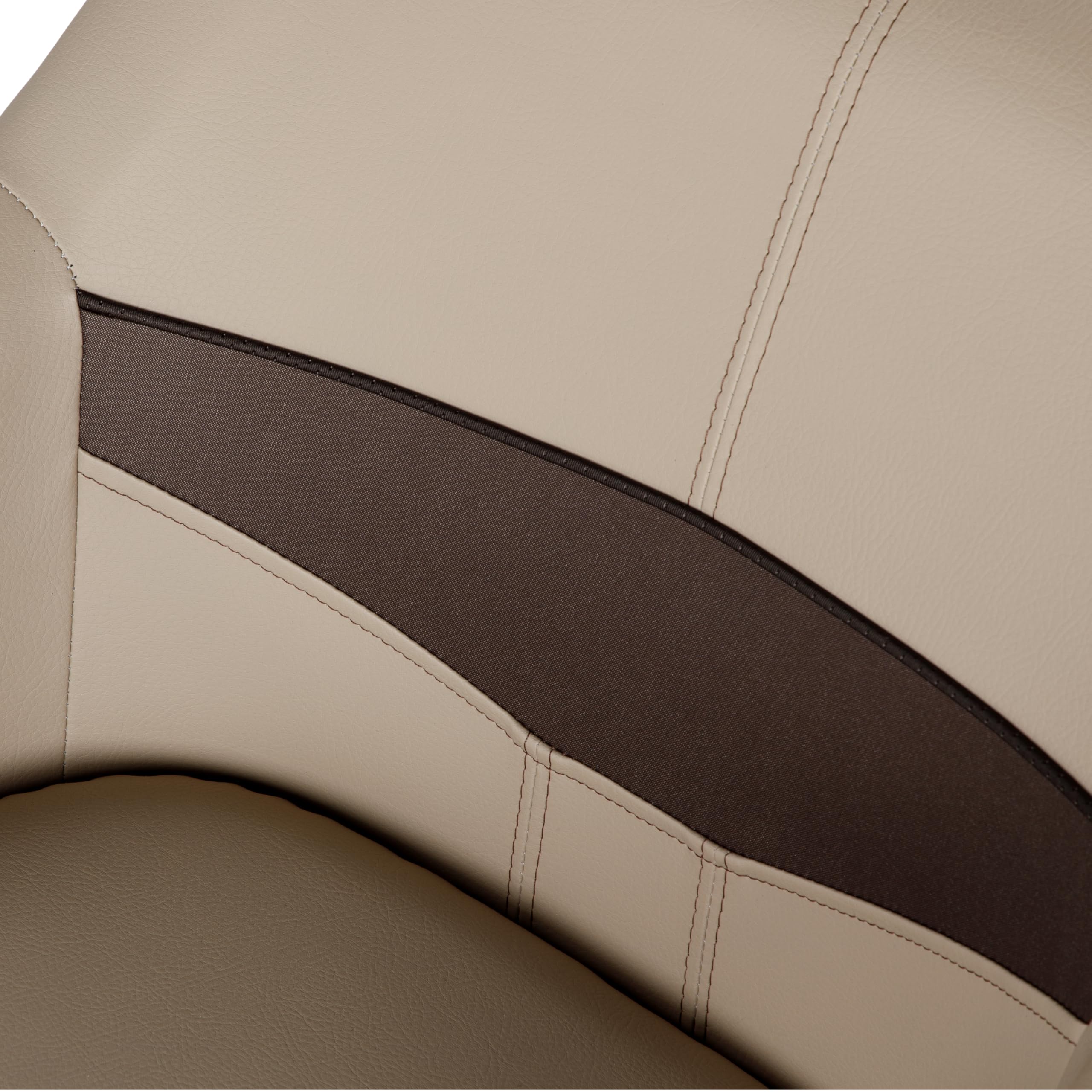 Rockport Series Lippert Pontoon Helm Seat, Marine-Grade Vinyl, High-Density Foam, Easy Installation, Fits Most Pontoons, Compatible with most Captain’s Seat Pedestals, Sand – 20221094133