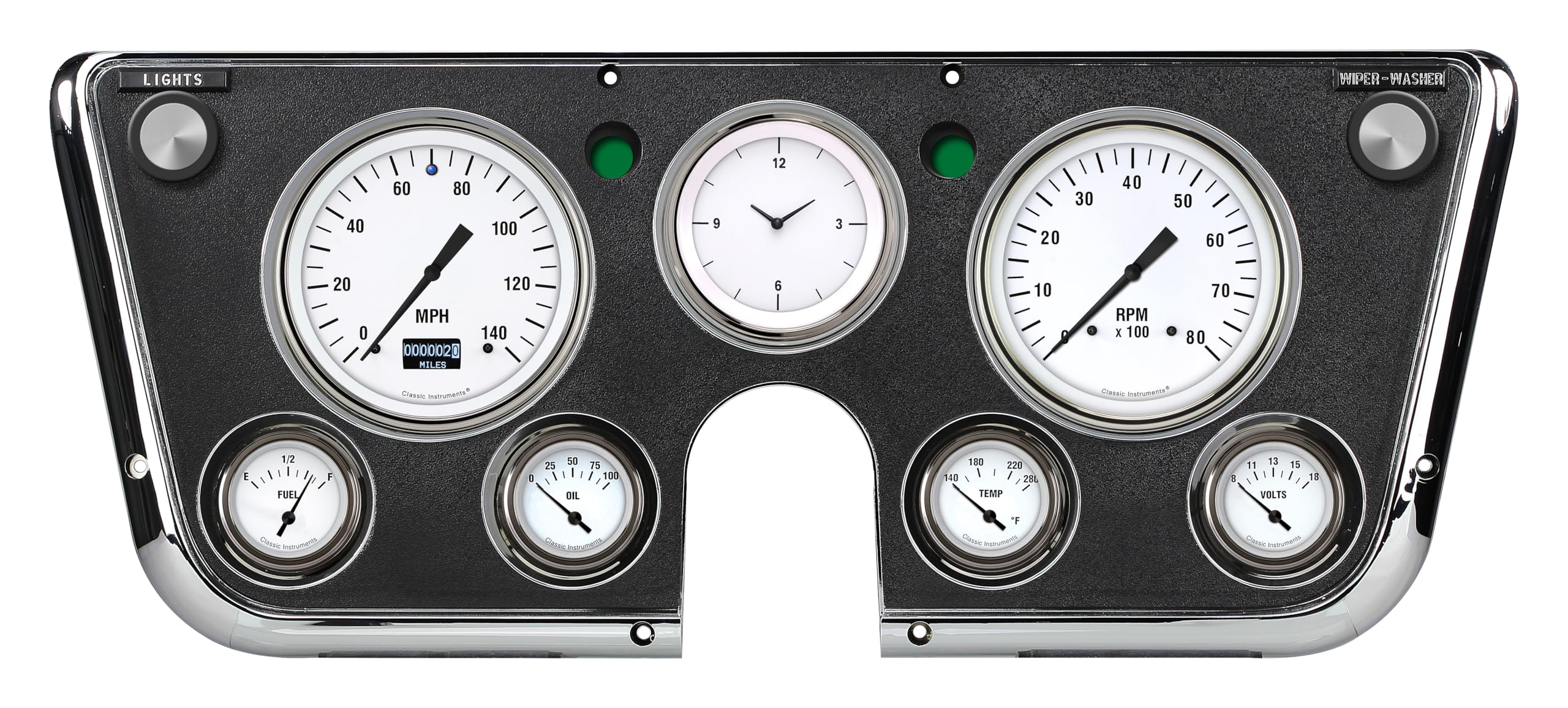 Classic Instruments White Hot Gauge Set CT67DWH LED Odometer 1967-1972 Chevy/Gmc Truck