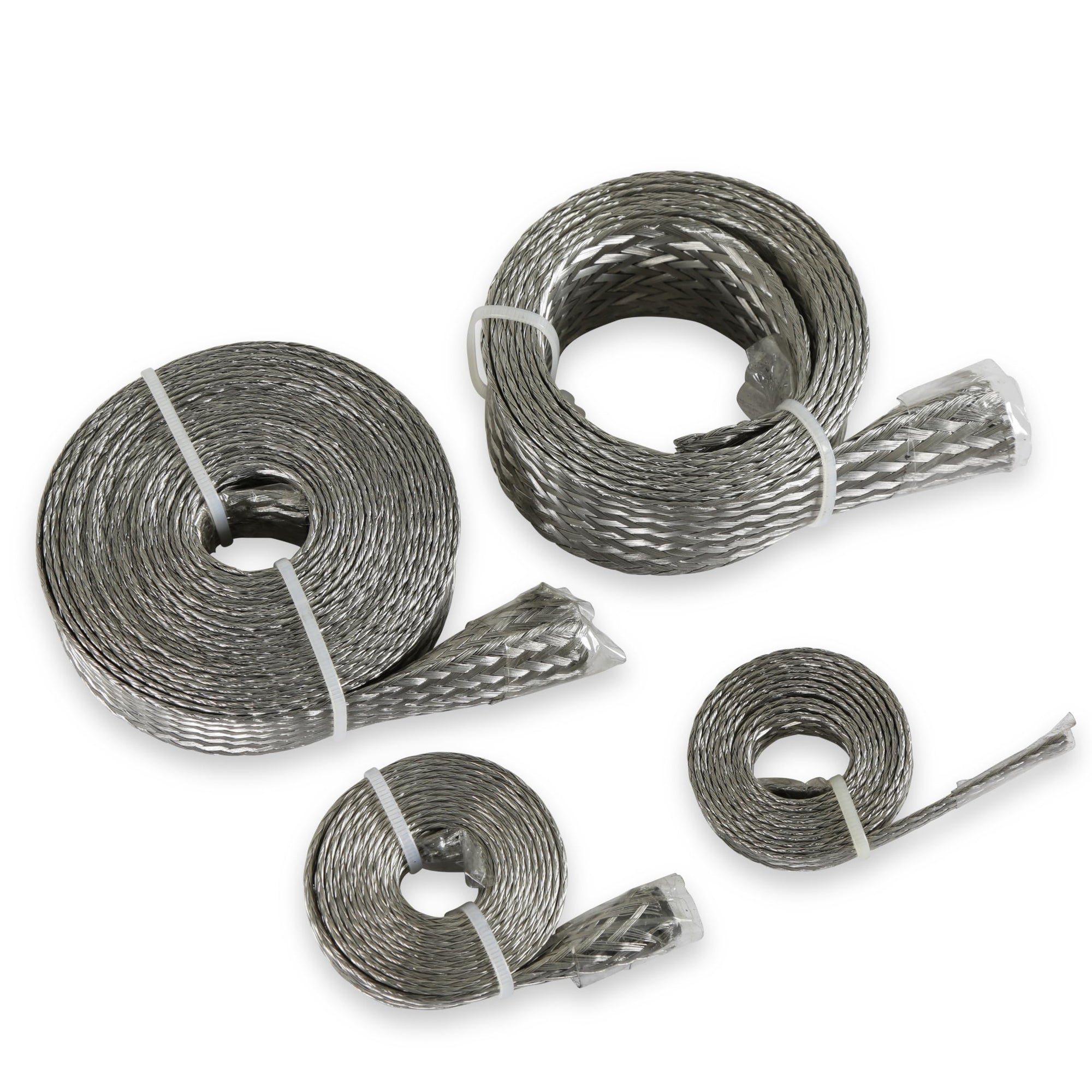 Flex-Braid Hose Sleeving Kit Mr. Gasket 8092, Silver, 0.250 in.