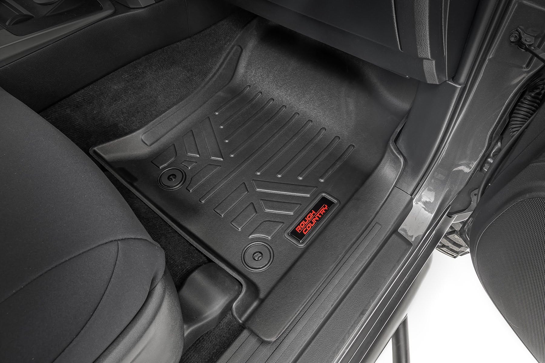 Rough Country Floor Mats All Weather for Toyota 4Runner (2013-2024) - Non-Slip Waterproof Flexible Floor Mat, Front & Rear Set