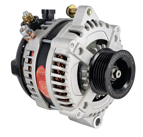 Alt Powermaster GM Natural 180A 6 Grv HPR Straight Mt 6.14" 1-Wire