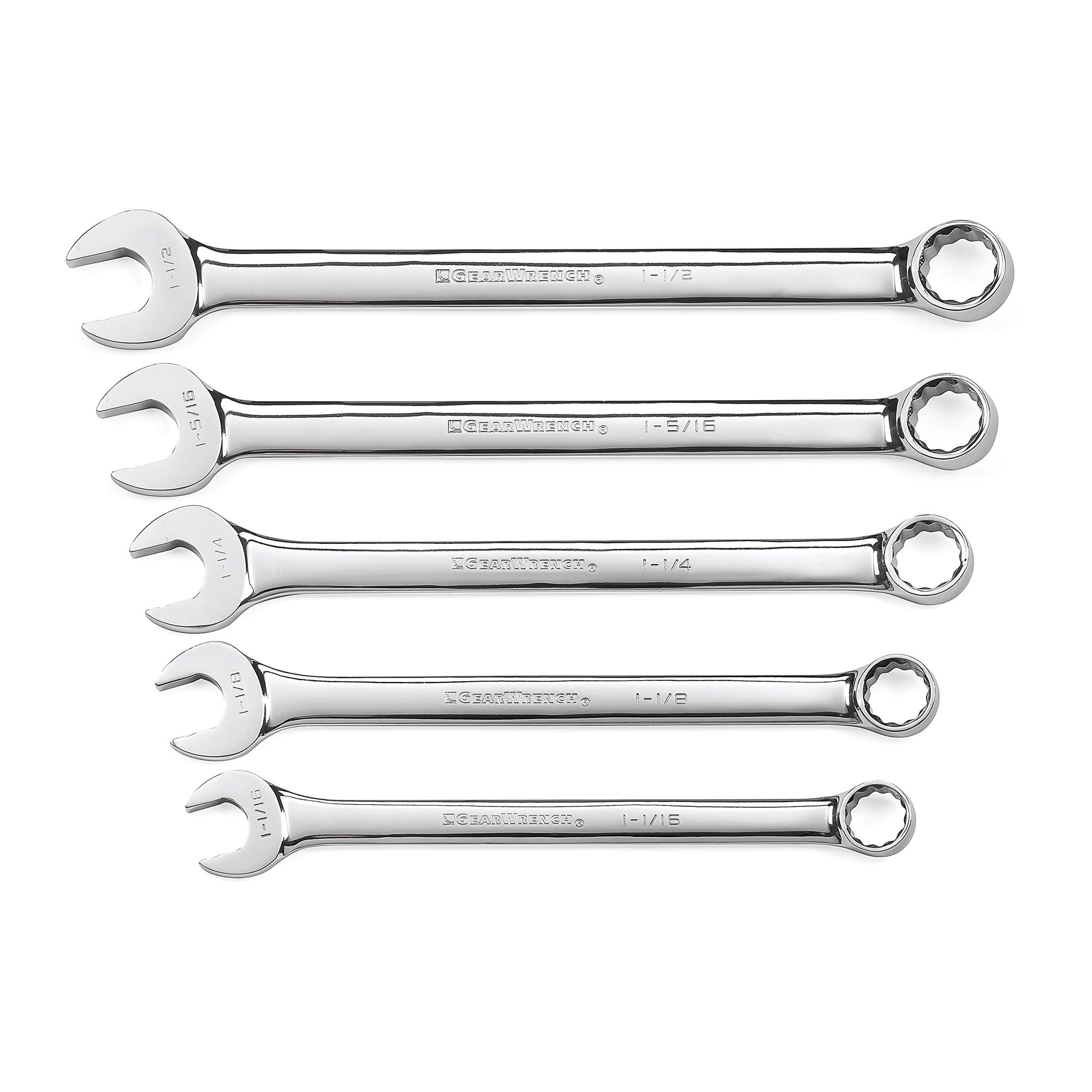 5 Piece GEARWRENCH SAE 12 Point Long Pattern Combination Wrench Set | 81921