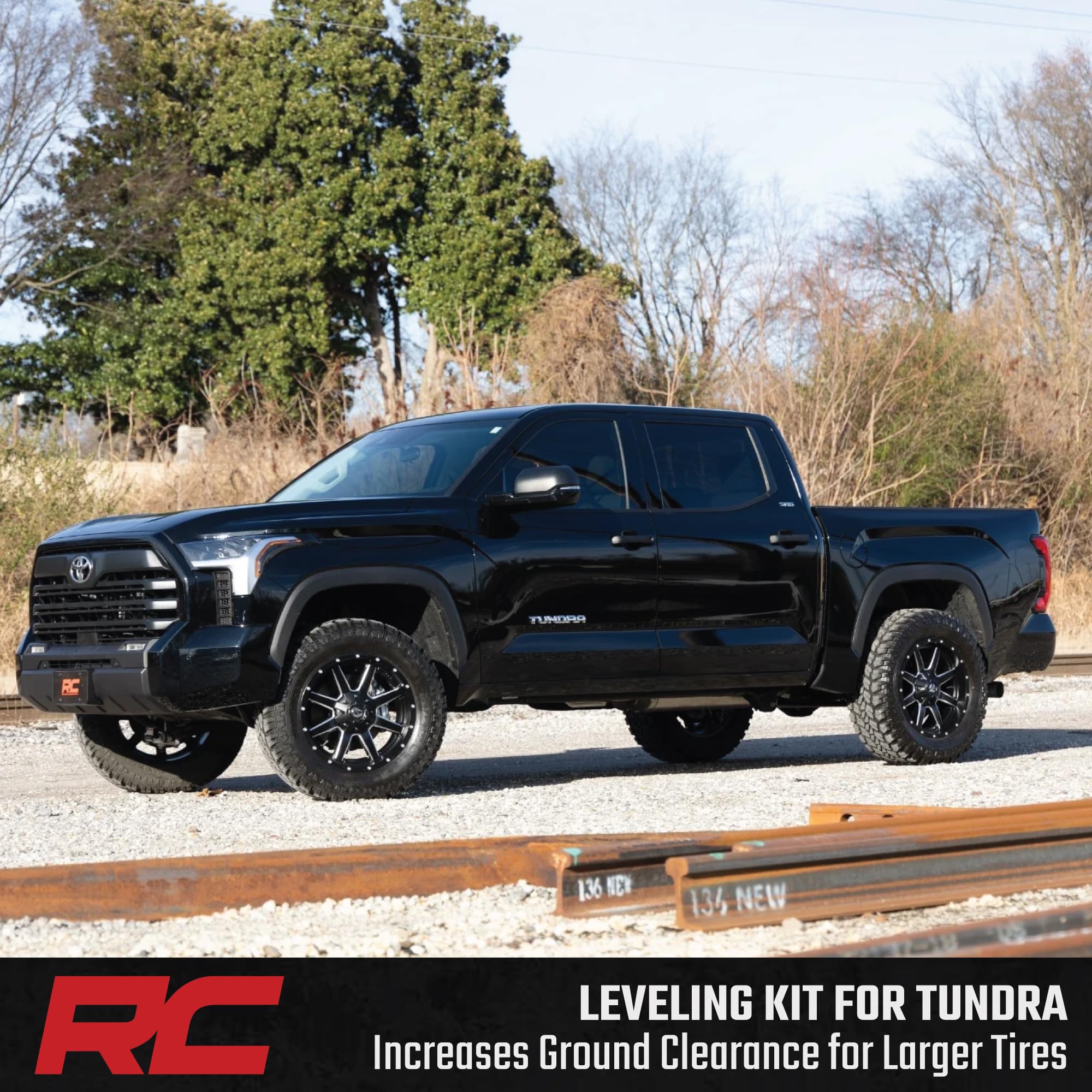 1.75" Rough Country Front Leveling Kit for Toyota Tundra (2022–2026) - Custom Composite Upper Strut Spacers, Bolt-On Suspension Lift