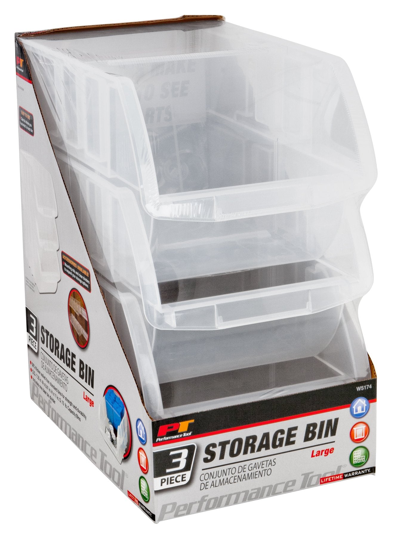 Multipurpose Parts Bin Performance Tool W5174 for Toys/Parts/Legos/Sewing & More (Large Stacking)