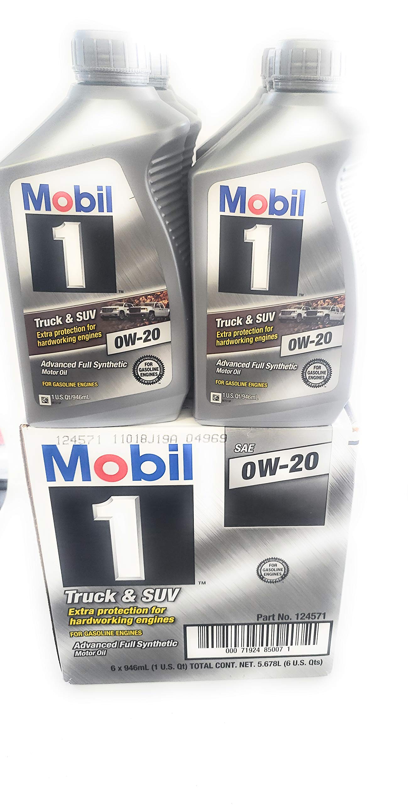 0W-20 Mobil One Full Synthetic Truck & SUV 6 Quarts
