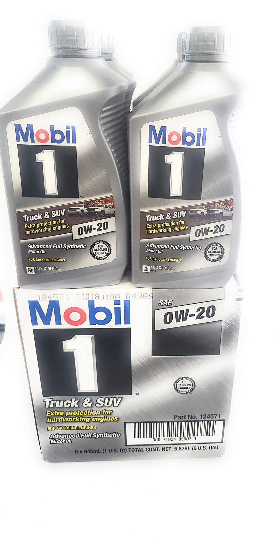0W-20 Mobil One Full Synthetic Truck & SUV 6 Quarts