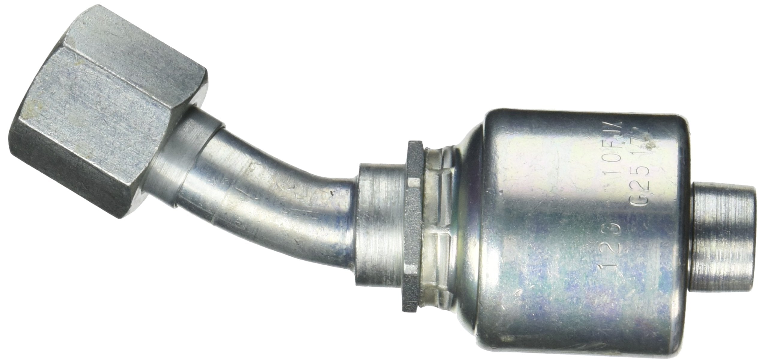 Gates Female 12G-10FJX30-019 JIC 37 Flare Swivel, Zinc Plated Carbon Steel, 4.45", 3/4" ID