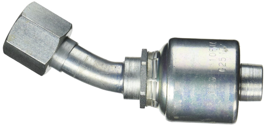 Gates Female 12G-10FJX30-019 JIC 37 Flare Swivel, Zinc Plated Carbon Steel, 4.45", 3/4" ID
