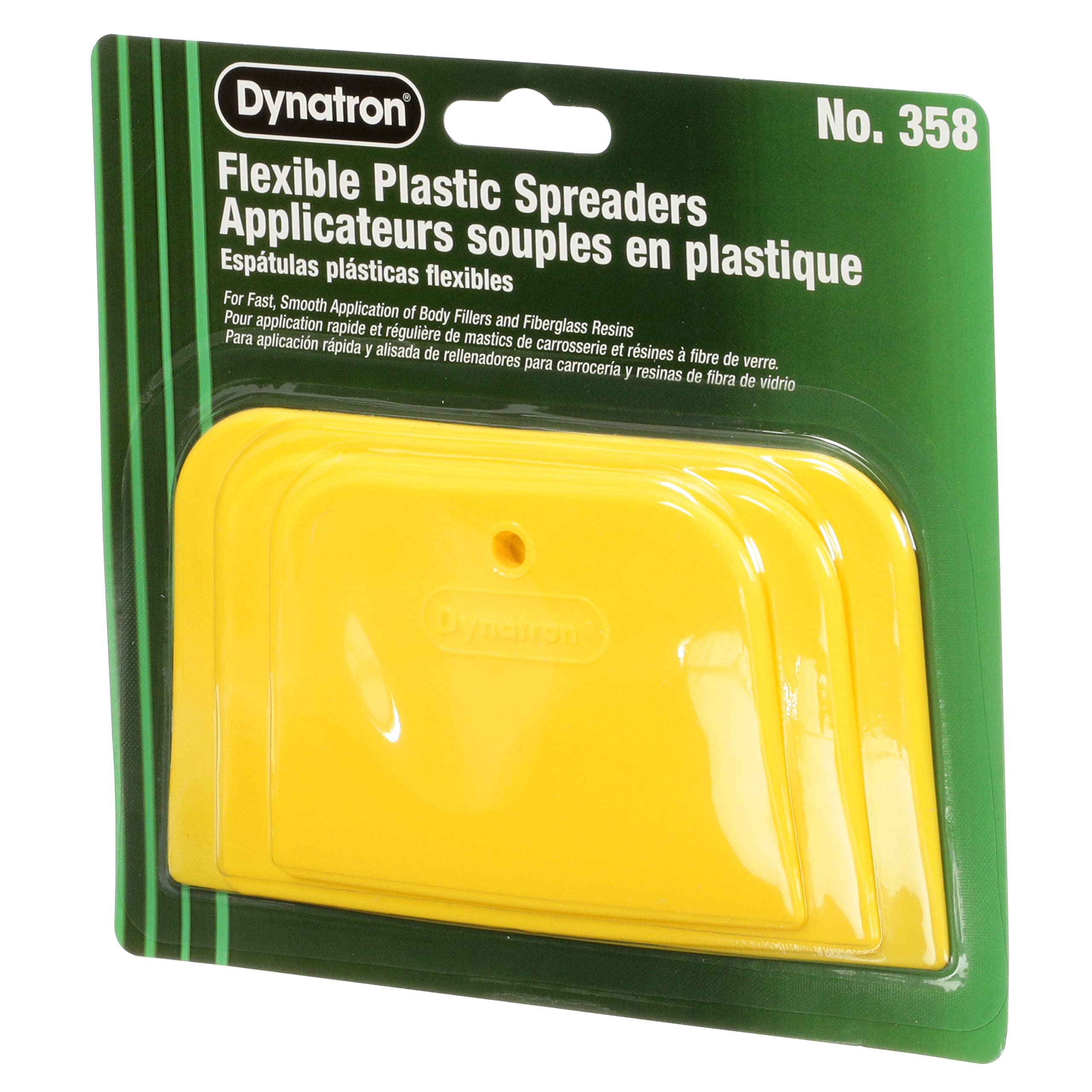 3M Dynatron, 1 Pack of 3 Spreaders, 4”, 5” and 6”, Used for Spreading of Fillers, Caulks, Glazes and Putties, 358