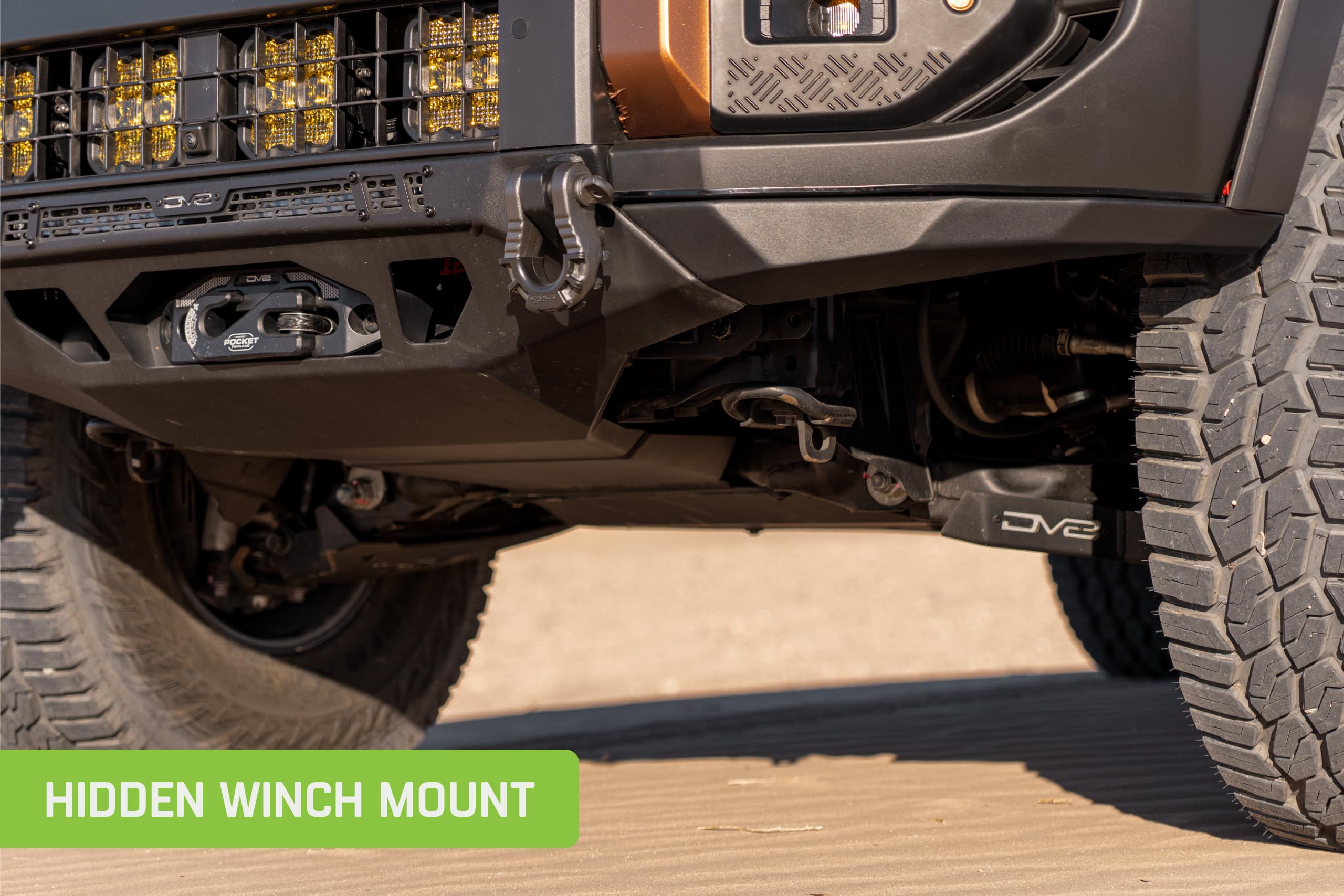 Offroad DV8 Spec Series Front Bumper for 2024-2026 Toyota Land Cruiser | Hidden Winch Mount | 20" Light Bar Mount | Pair of 1" Thick D-Ring Mounts | (2) 3" Pod Light Mounts | Improves Clearance
