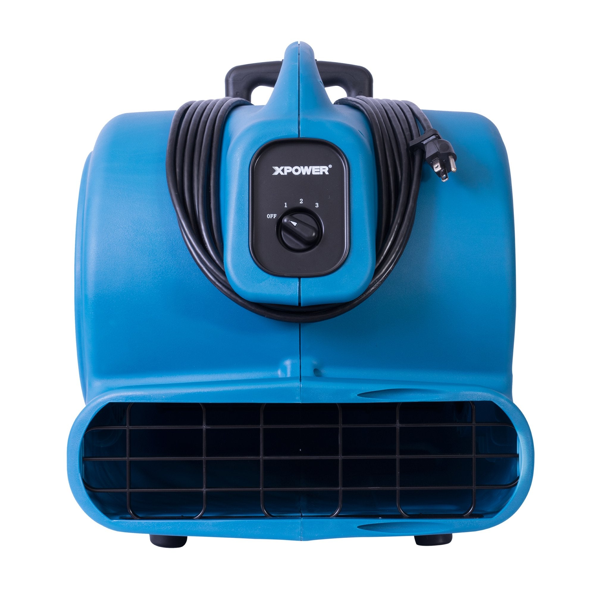 P-800H XPOWER Pro 3/4 HP 3200 CFM Centrifugal Air Mover, Carpet Dryer, Floor Fan, Blower, Telescopic Handle and Wheels, for Water Damage Restoration, Janitorial, Plumbing, Home Use, Blue