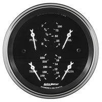 AutoMeter Gauge Quad 1713 (Old TYME Black 3 3/8", 240Ωe-33Ωf Elec, Old TYME Blk)