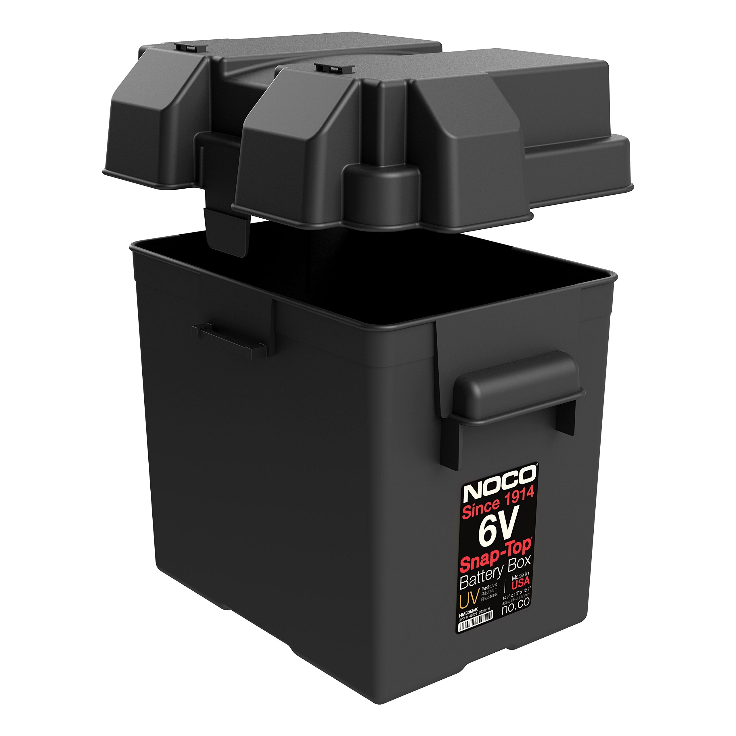 HM306BKS NOCO Snap-Top Battery Box, 6V Outdoor Waterproof Battery Box for Marine, Automotive, RV, Boat, Camper and Travel Trailer Batteries
