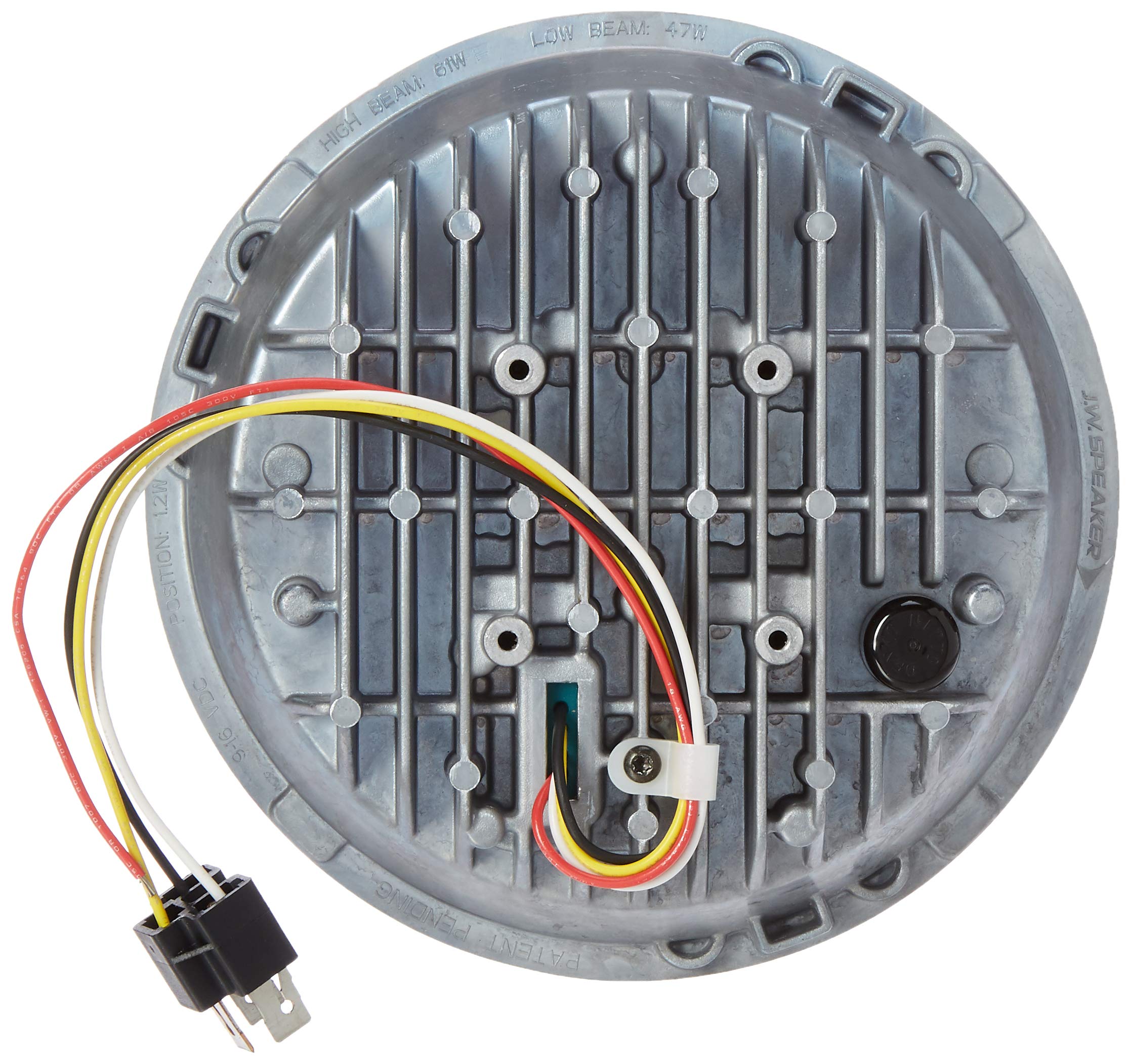 JW Speaker Model 8790 0555031 LED High and Low Beam Adaptive Headlight with Chrome Inner Bezel, 1 Pack
