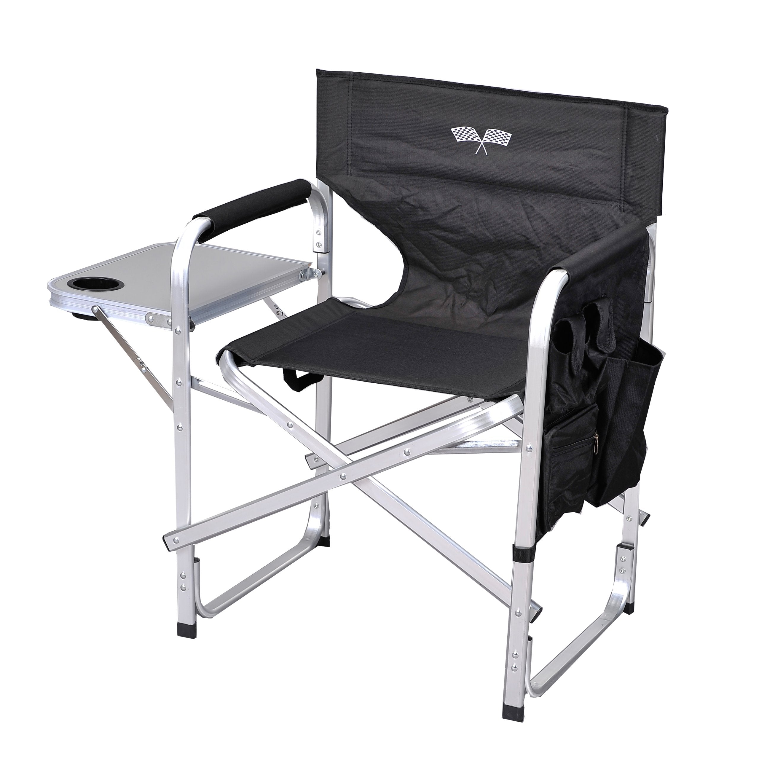 Camping Stylish SL1204BLACK/FLAG Full Back Folding Director's Chair
