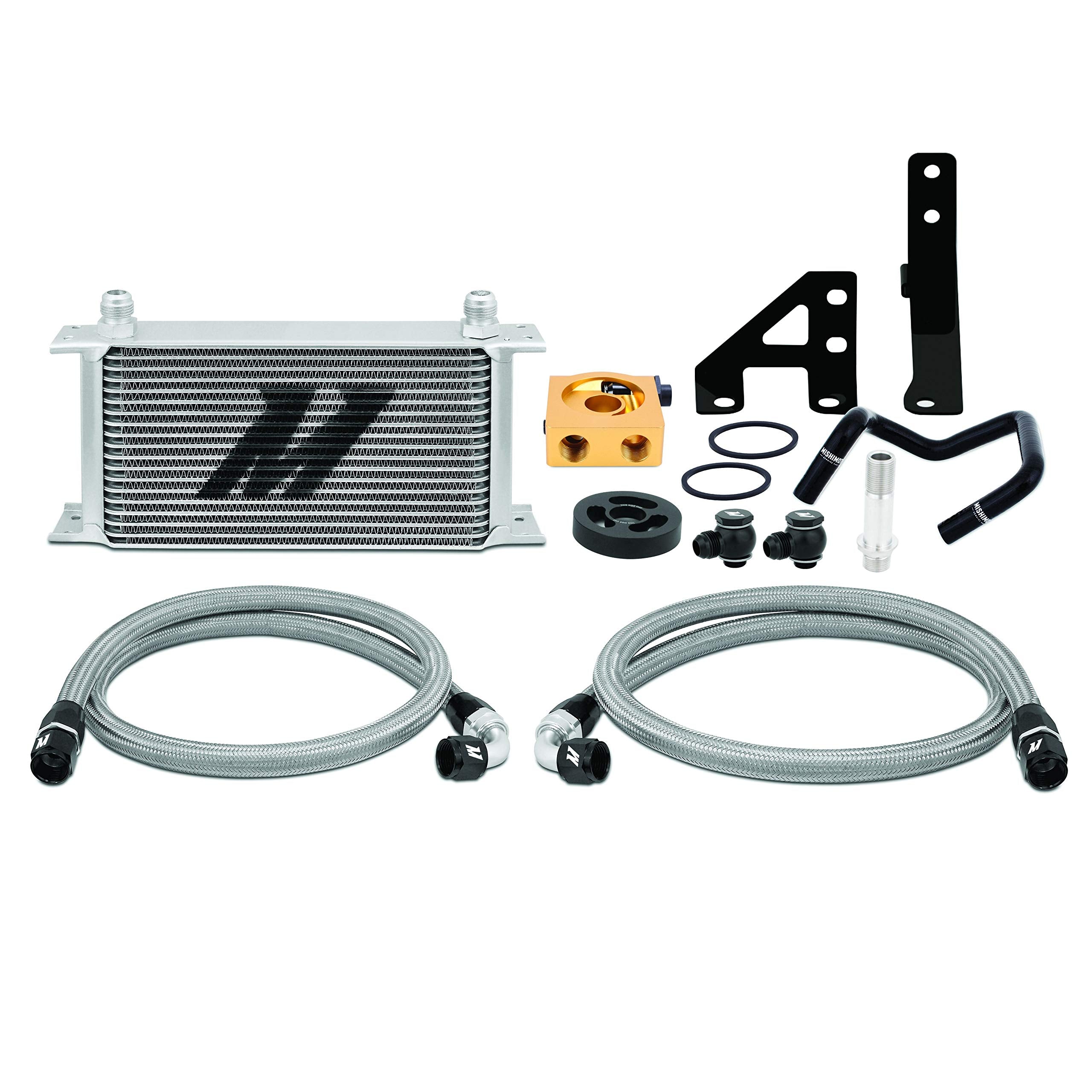 Mishimoto Oil Cooler Kit MMOC-WRX-15T Thermostatic Fits Subaru WRX 2015+ Silver