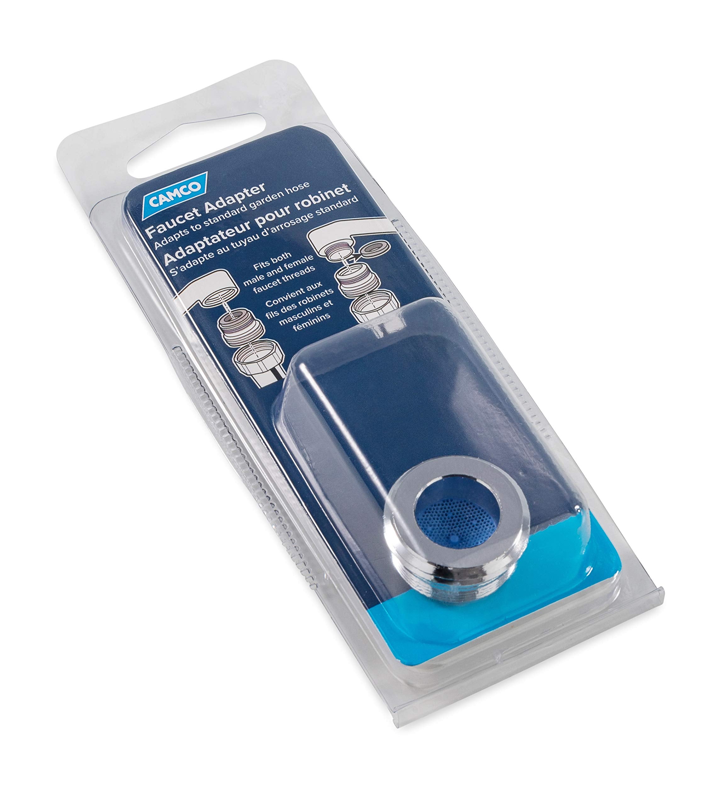 Faucet Adapter Camco | Connect a Standard Garden Hose to a Faucet | Great for RVs, Campers, and More | Fits Both 15/16-27 Male and 55/64-27 Female Faucet Threads | (40083)
