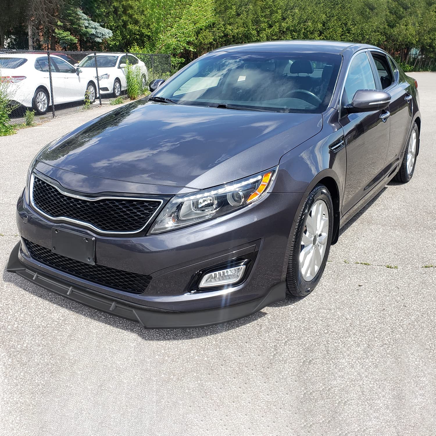 Front Bumper Lip Spec-D Tuning Compatible with Kia Optima 2014-2015 Black