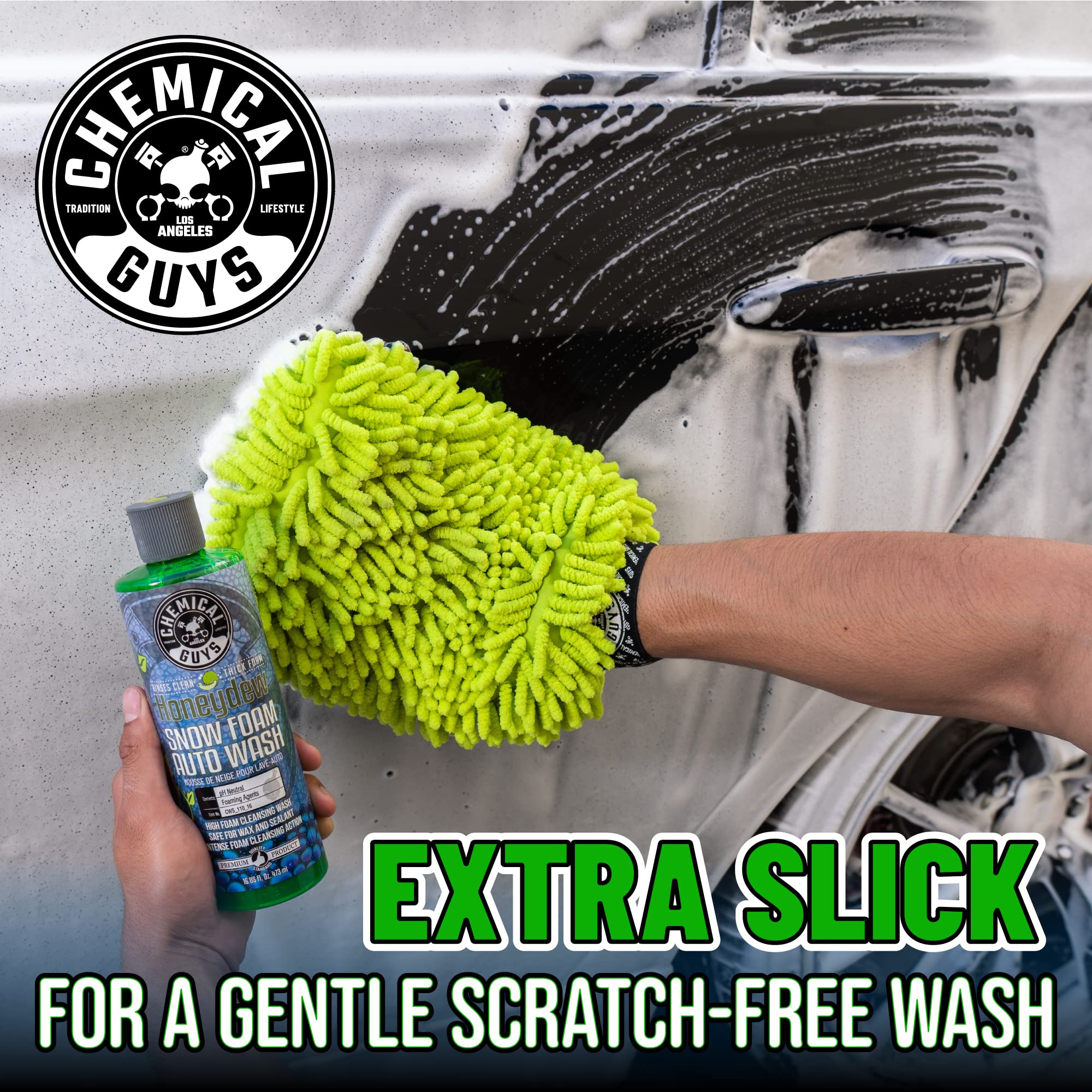 Honeydew Snow Foam Car Wash Soap Chemical Guys CWS_110_16 (Works with Foam Cannons, Foam Guns or Bucket Washes) Safe for Cars, Trucks, Motorcycles, RVs & More, 16 fl oz, Honeydew Scent