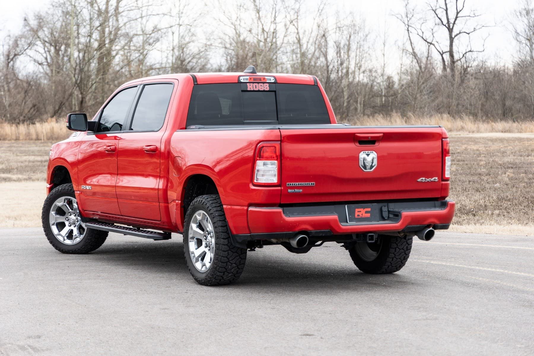 Rough Country RPT2 Running Boards for 1500 Ram (2019-2025) & 1500 TRX (2021-2024) Crew Cab - Sleek Profile, Non-Slip Step, Rust Resistant, Easy Install