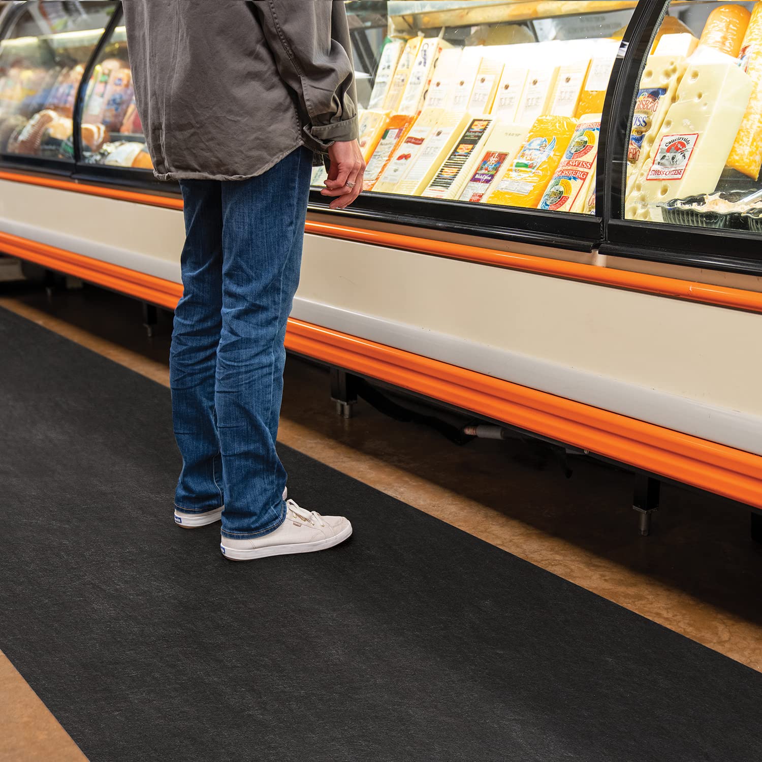 Adhesive-Backed PIG Floor Mat | Grippy Entrance Mat | Ultra-Duty | 3' W x 50' L | Black | GRP36201-BK