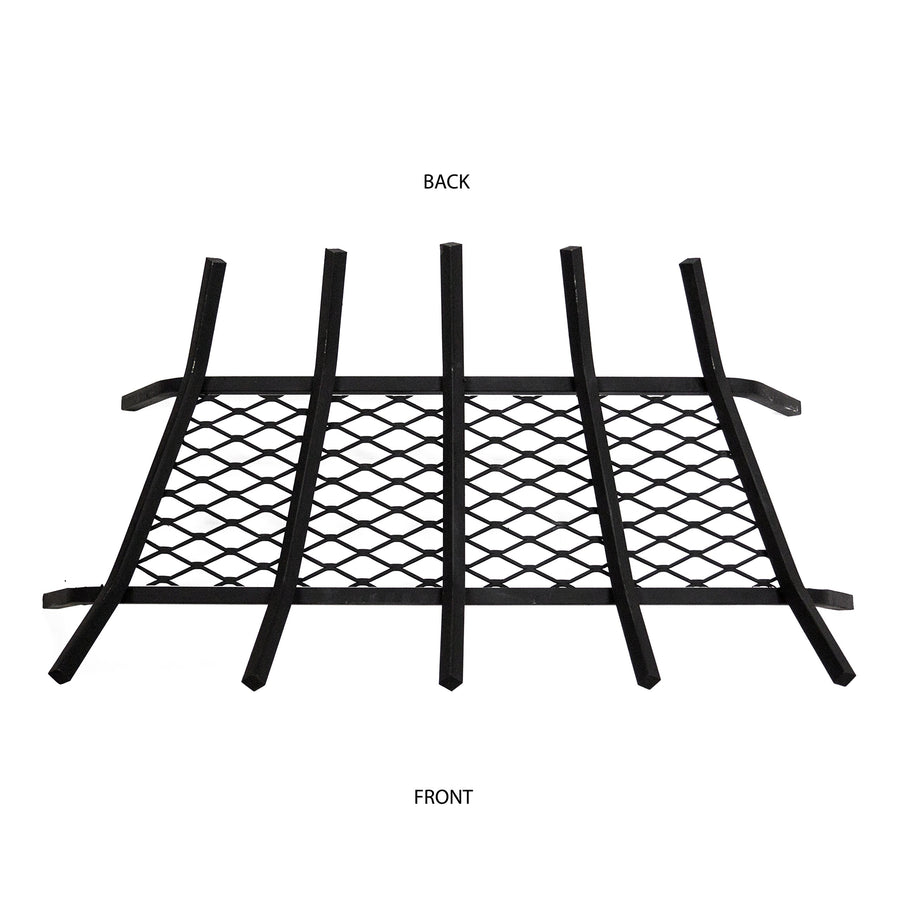 1/2" Solid Steel Pleasant Hearth Fireplace Grates With Ember Retainer, Black, 27-Inch