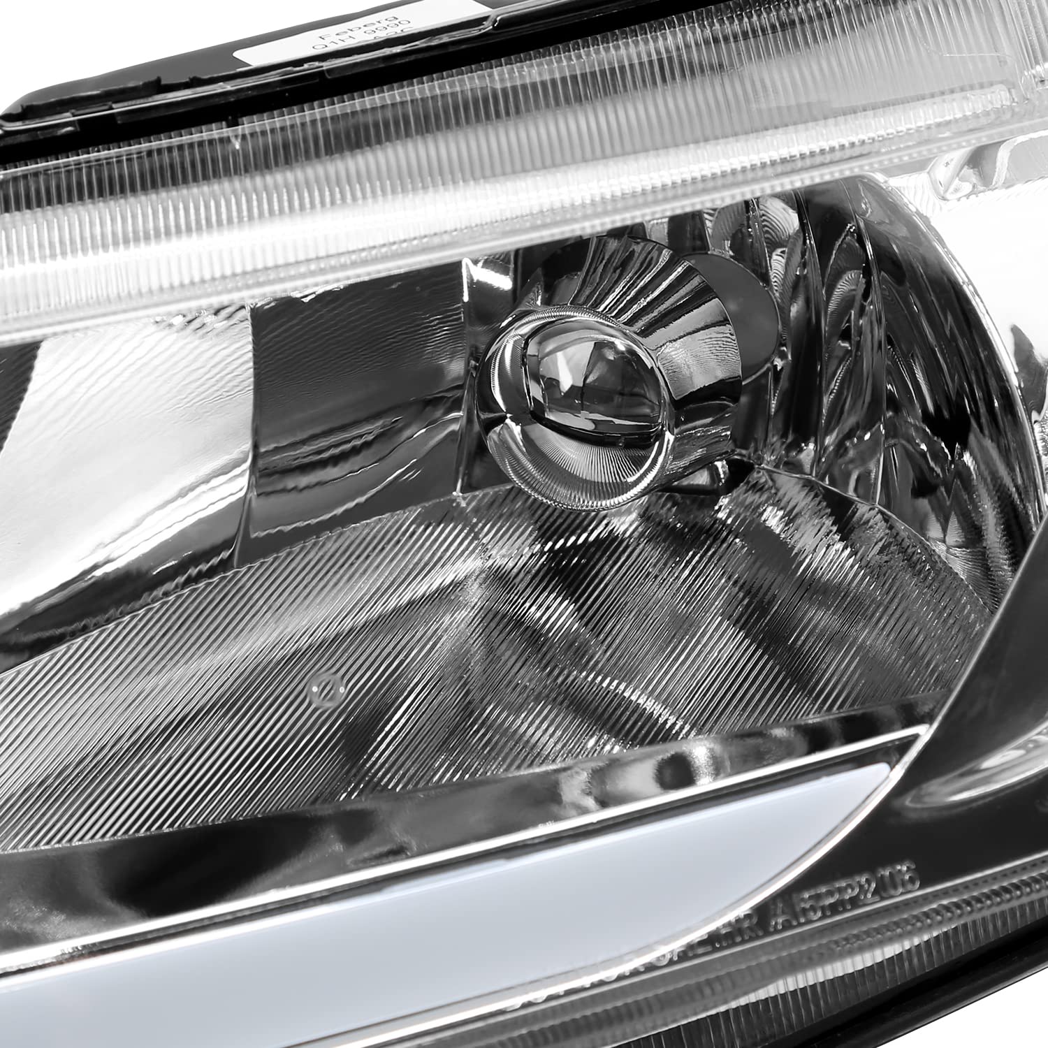 Chrome LED DRL Headlights Spec-D Tuning Lamps Set L+R Compatible with 2006-2011 Honda Civic Sedan 4DR