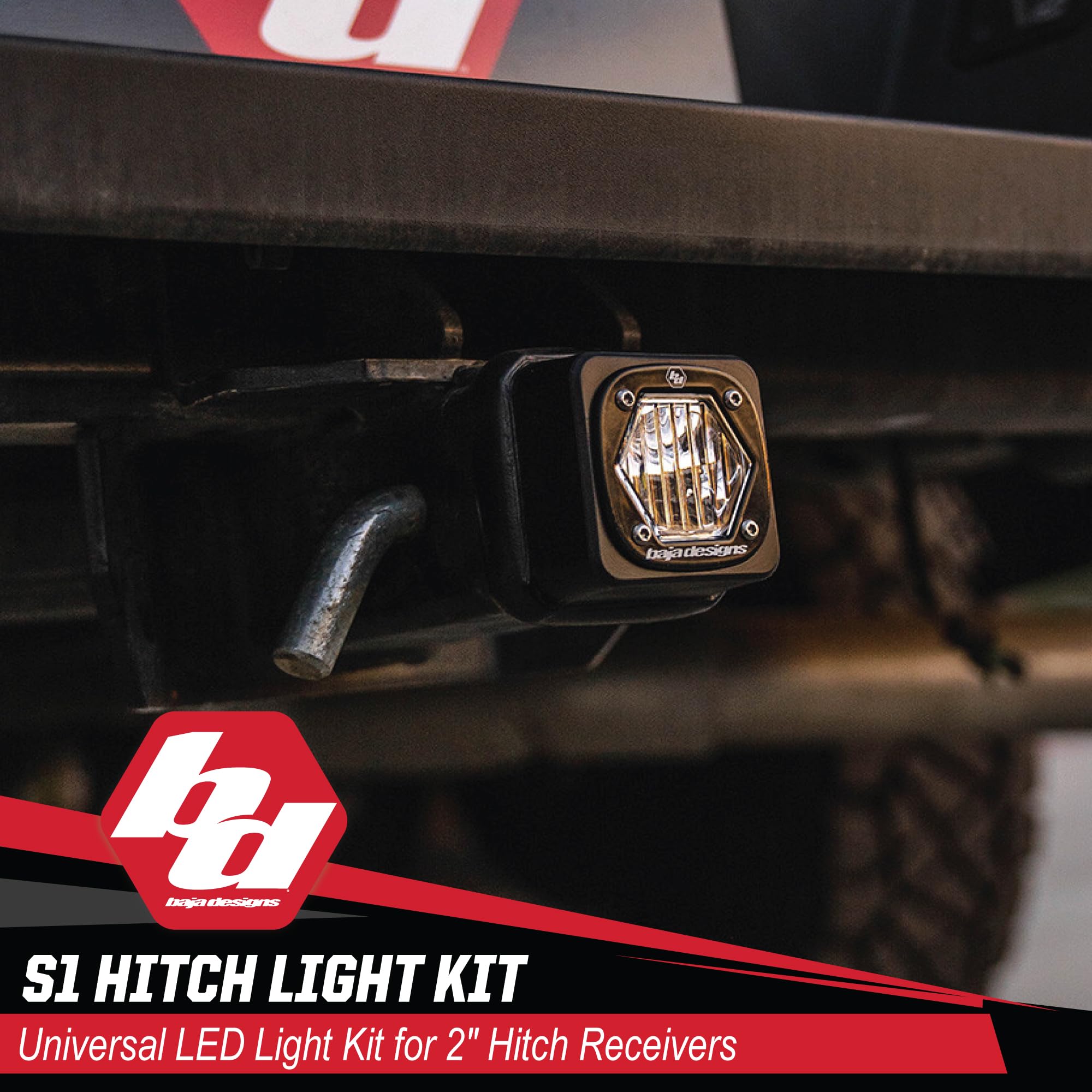 Universal Hitch Light Kit Baja Designs S1 LED - Universal Fit, Includes Toggle Switch Harness