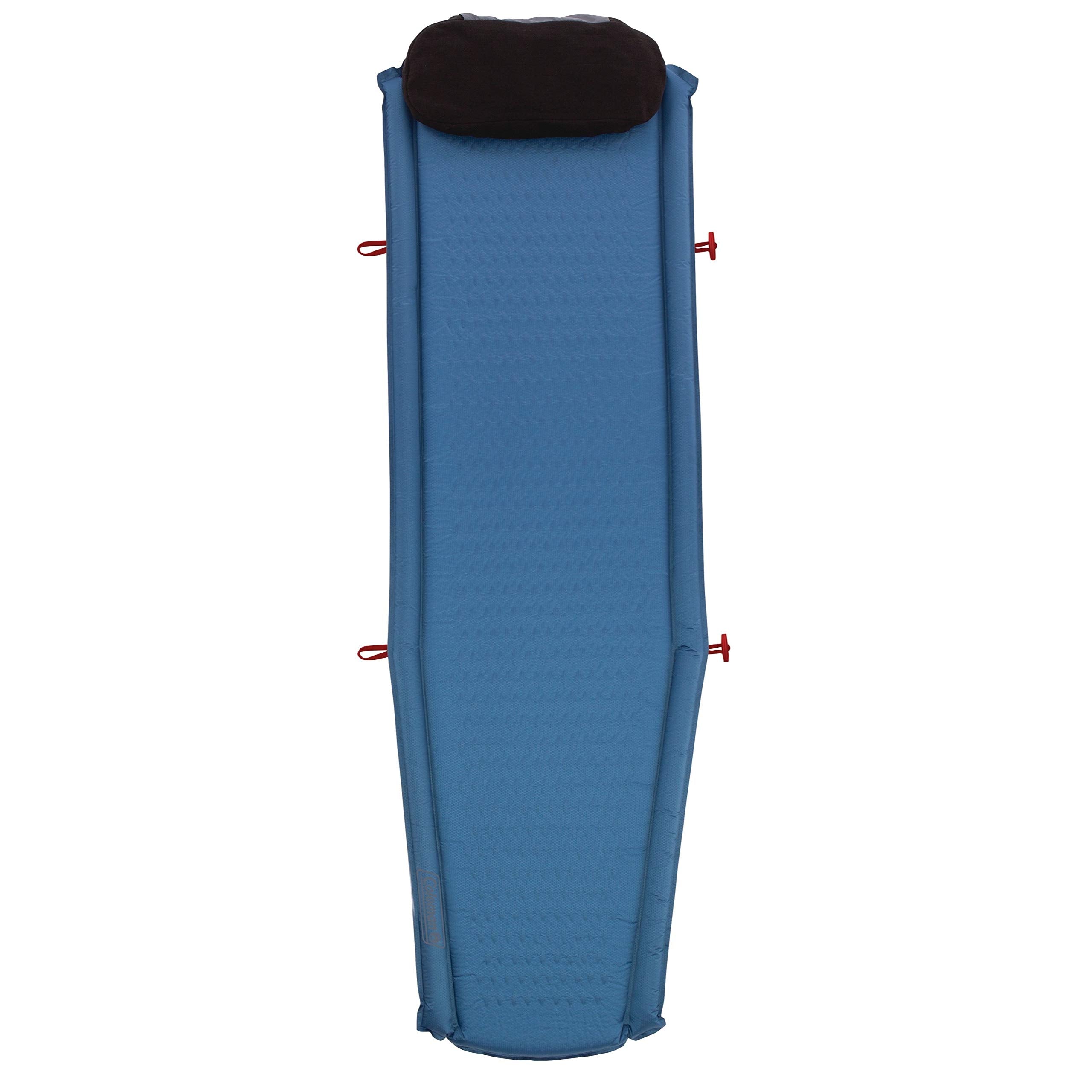 Coleman Self-Inflating Silverton Sleeping Pad, Lightweight Camping Pad with Pillow, Comfortable Sleeping Mat with Side Bumpers, Easy Inflation