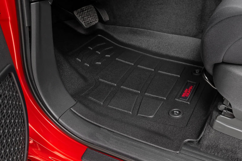 Sure-Fit Rough Country All Weather Floor Mats for Toyota Tacoma TRD Pro (2024-2025) Double Cab - Non-Slip, Waterproof Flexible Floor Mat, Front & Rear Set
