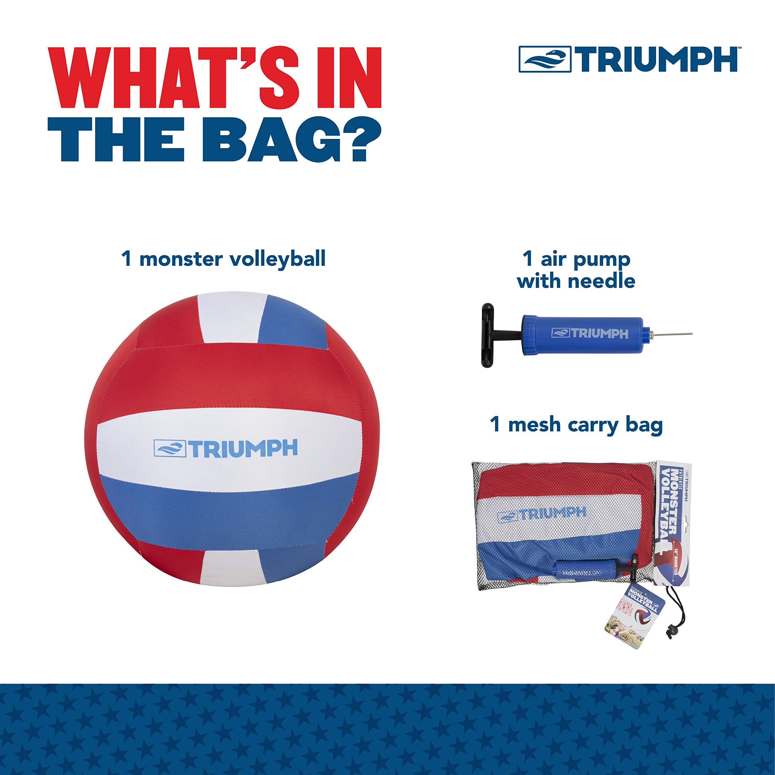 Monster Volleyball Triumph Sports Patriotic - from The Beach to The Backyard, Play Multiple Games with The Volleyball Monster