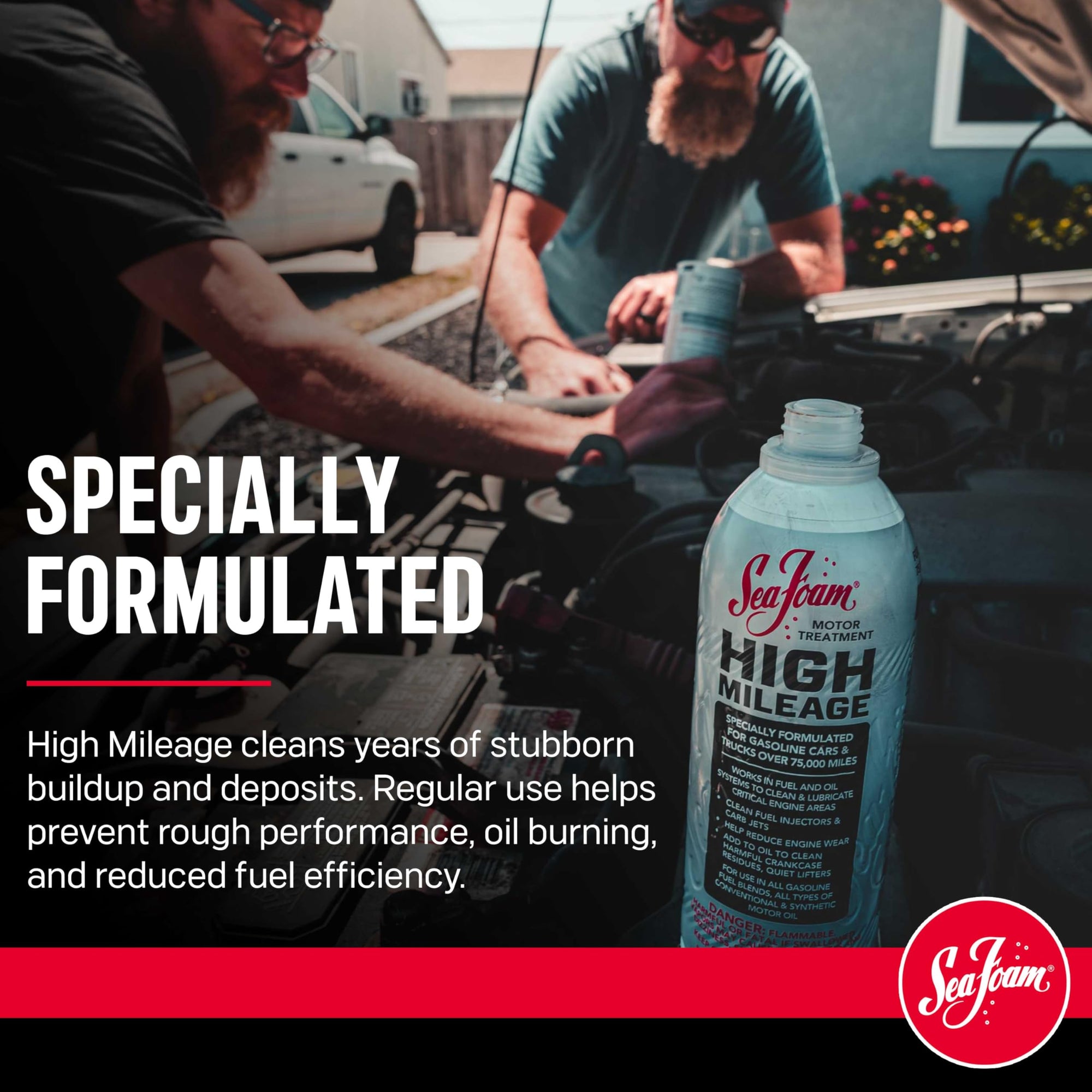 High Mileage Sea Foam Motor Treatment Gas & Oil Additive, HM16, 16 oz