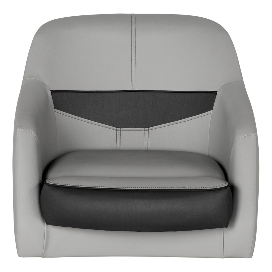 Lippert Pontoon Helm Seat, Rockport Series, Marine-Grade Vinyl, High-Density Foam, Easy Installation, Fits Most Pontoons, Compatible with most Captain’s Seat Pedestals, River Rock – 20221094134