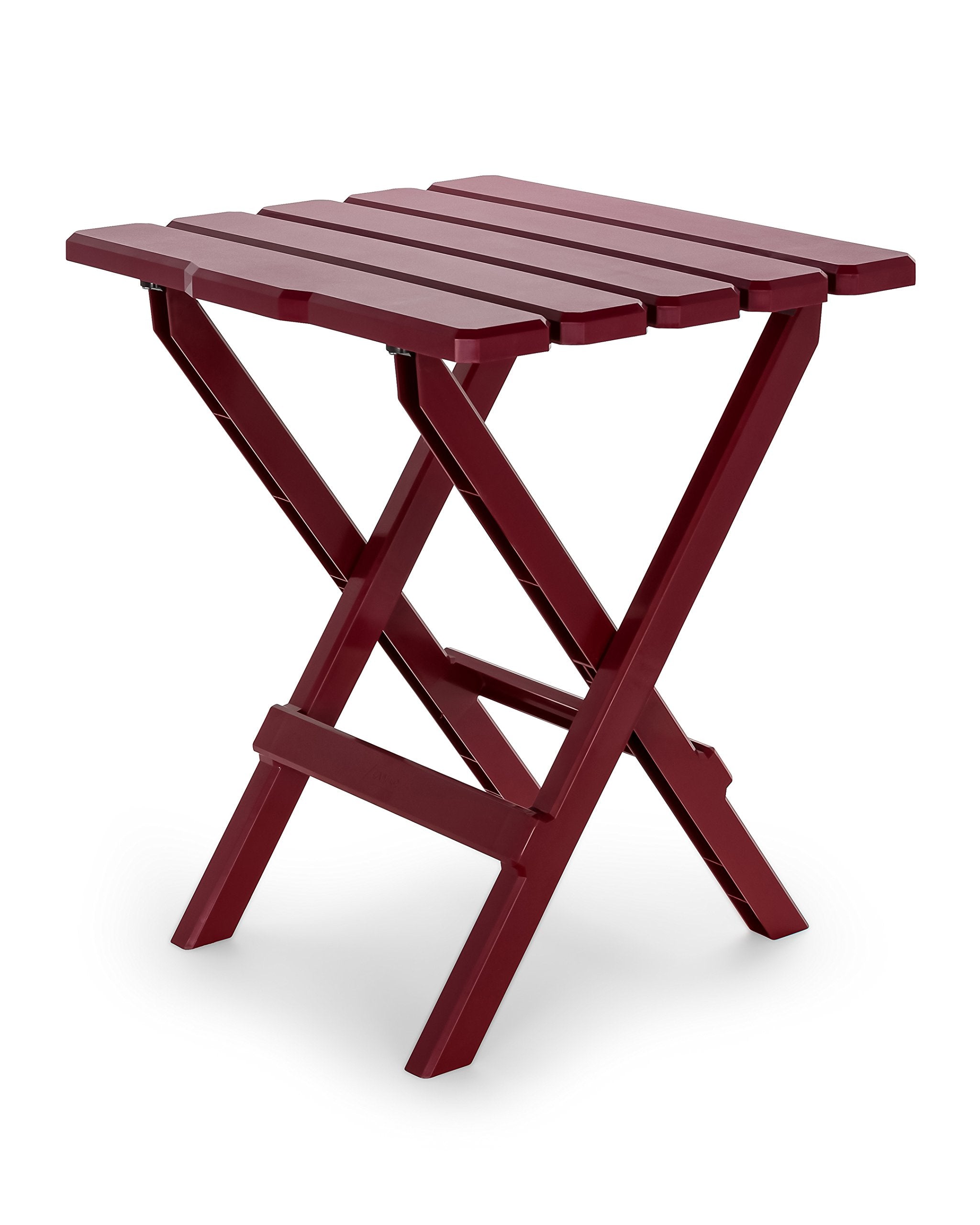 Large Camco 51694 Red Adirondack Portable Outdoor Folding Side Table, Perfect for The Beach, Camping, Picnics, Cookouts and More, Weatherproof and Rust Resistant