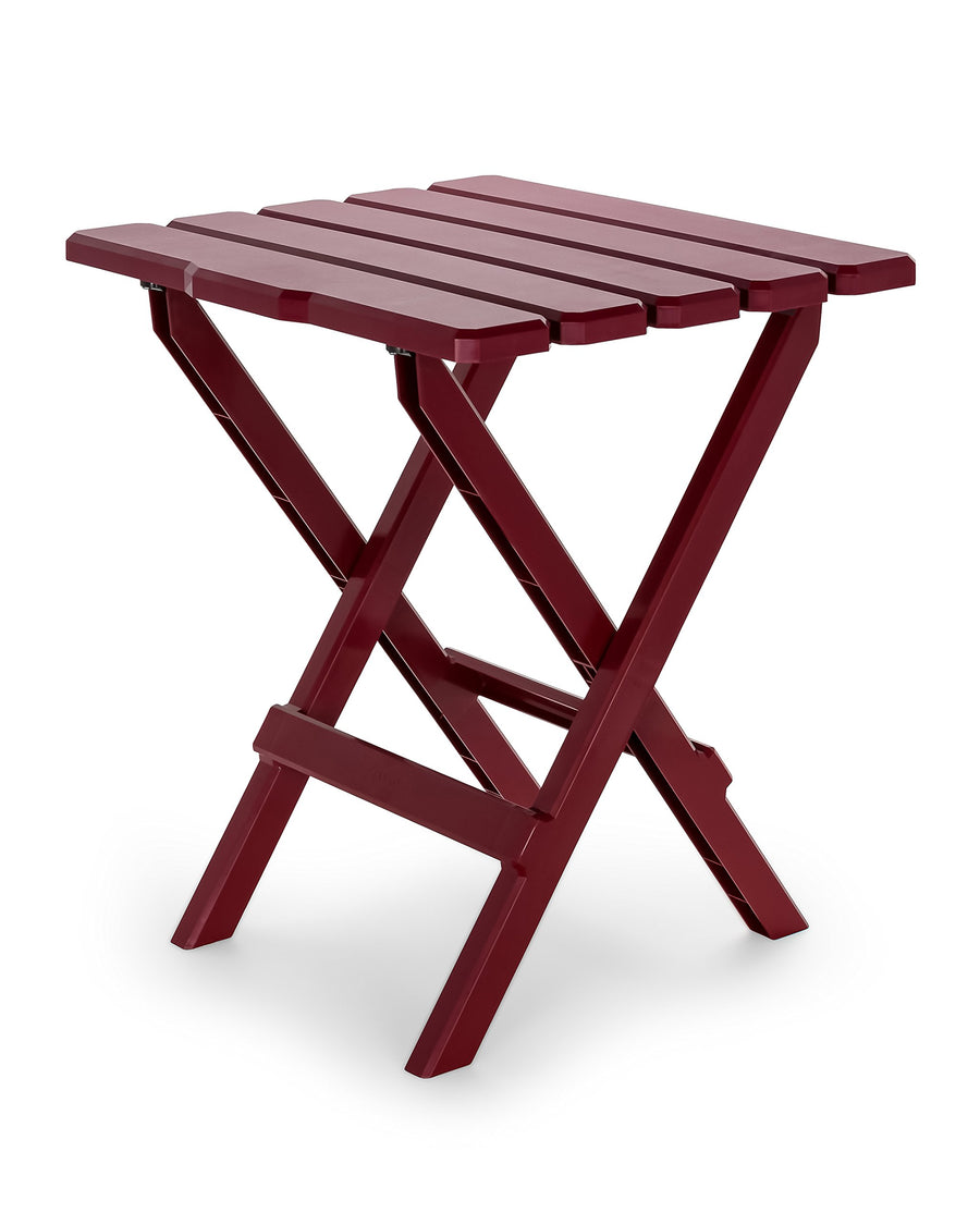 Large Camco 51694 Red Adirondack Portable Outdoor Folding Side Table, Perfect for The Beach, Camping, Picnics, Cookouts and More, Weatherproof and Rust Resistant