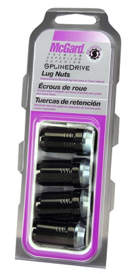 McGard SplineDrive 65340BK Black (1/2" - 20 Thread Size) Cone Seat Lug Nut, (Set of 4)