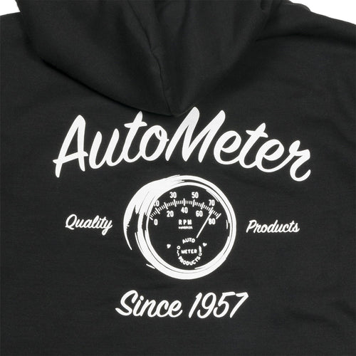 Zip Hoodie AutoMeter 0448M, Medium Adult, Black, Vintage