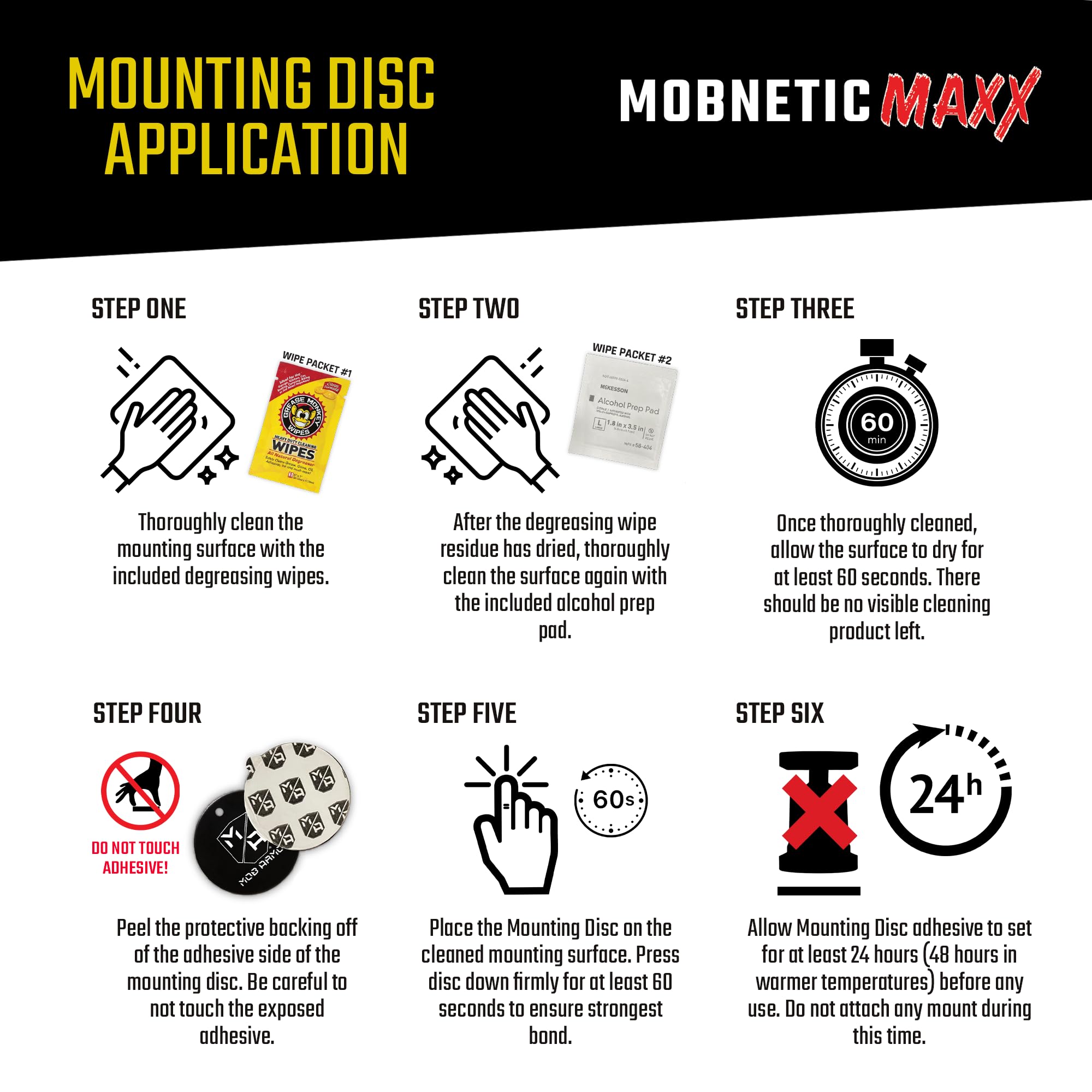 Mob Armor Maxx MobNetic - USA Assembled Magnetic Phone Holder for Car, Magnetic Car Phone Mount, 90-Degree Tilt, 360-Degree Rotation, Aluminum Metal, Compatible with iPhone & Android - Black