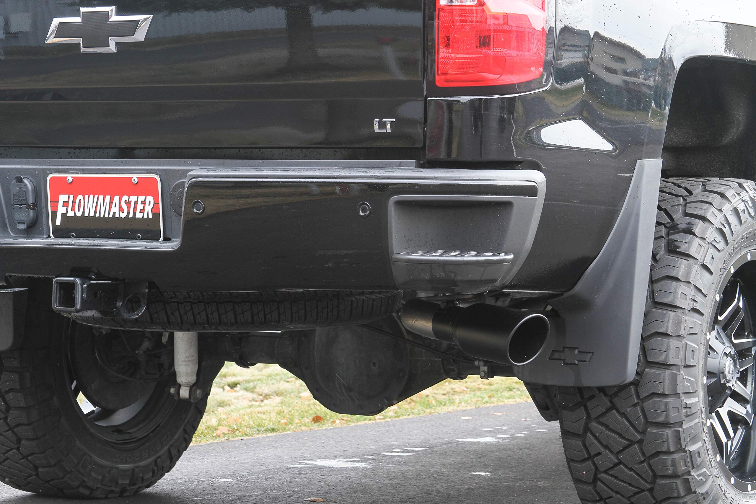 Flowmaster FlowFX 717857 Cat-Back Exhaust Kit 3 Inch 409 Stainless Steel 4.5 Inch Black Ceramic Stainless Steel Tips Compatible with 2014-2019 Classic Body Chevy Silverado GMC Sierra 1500 4.3L 5.3L