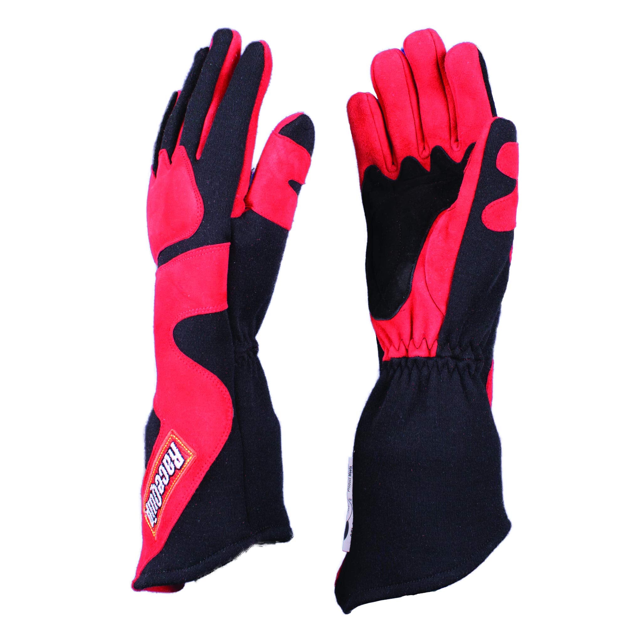 358 Series RaceQuip Gloves, Driving, SFI 3.3/5, Double Layer, Nomex, Red/Black, Small, Pair