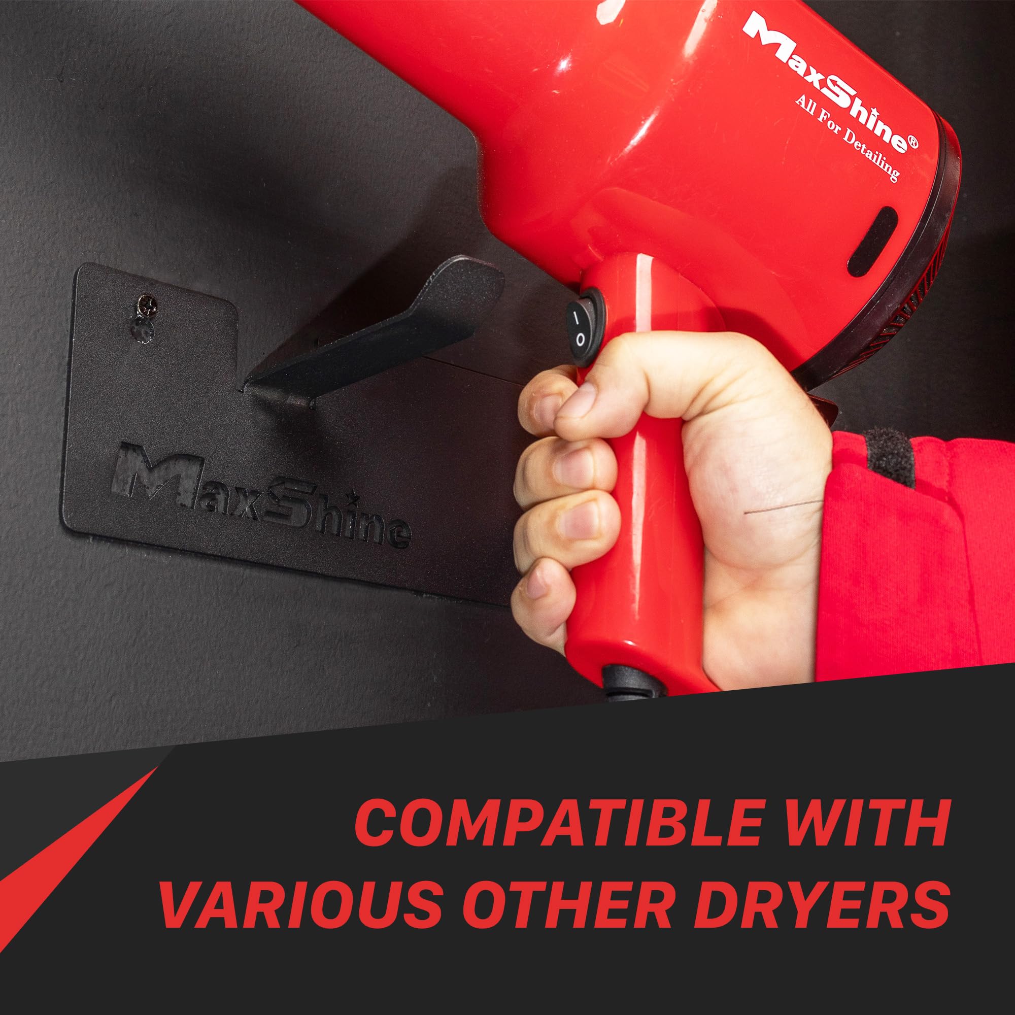 Maxshine Handheld Mini Dryer Holder - Wall-Mounted Holder for Securing Your Car Air Dryer, Durable and Space-Saving Organizer for Garage or Mobile Car Detailing