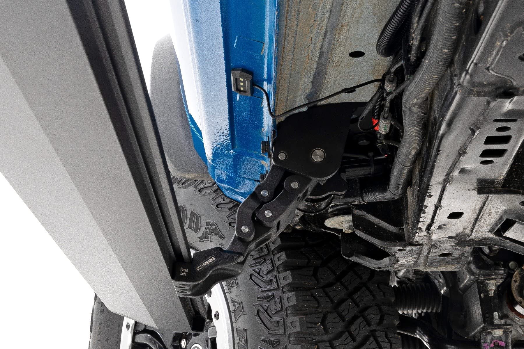 Power Running Boards Rough Country with LED Step Lights for Ford Bronco, 4-Door (2021-2025) - Retractable Electric Side Steps w/Dual Motors, LED Lights, Textured Anti-Slip Surface