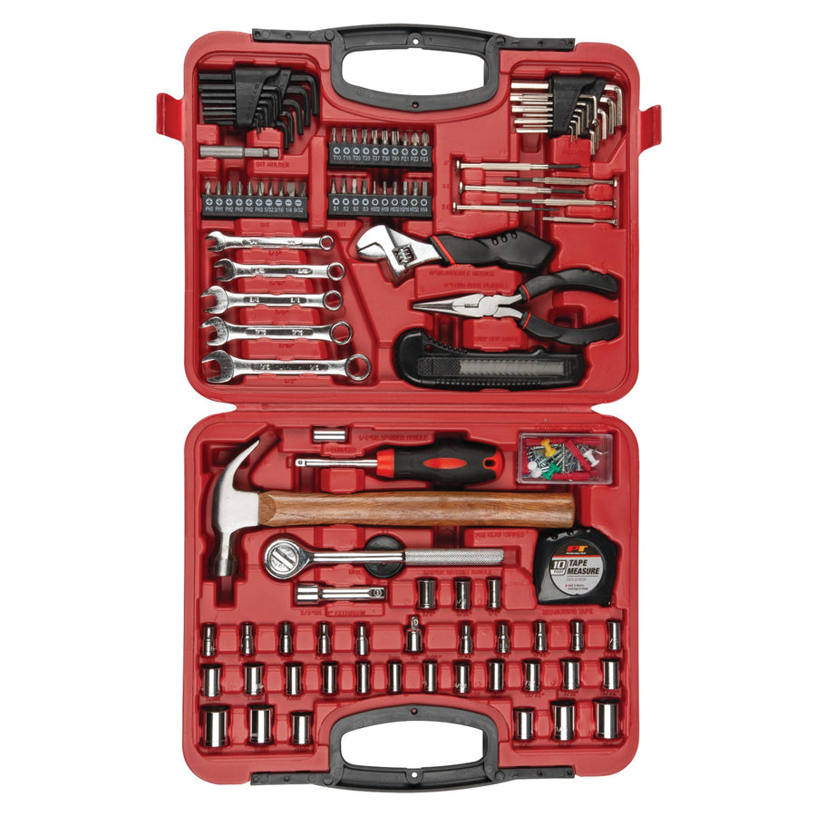 W1532 Performance Tool 107pc Home & Auto Tool Set, Hand Tools - Tool Sets, Red